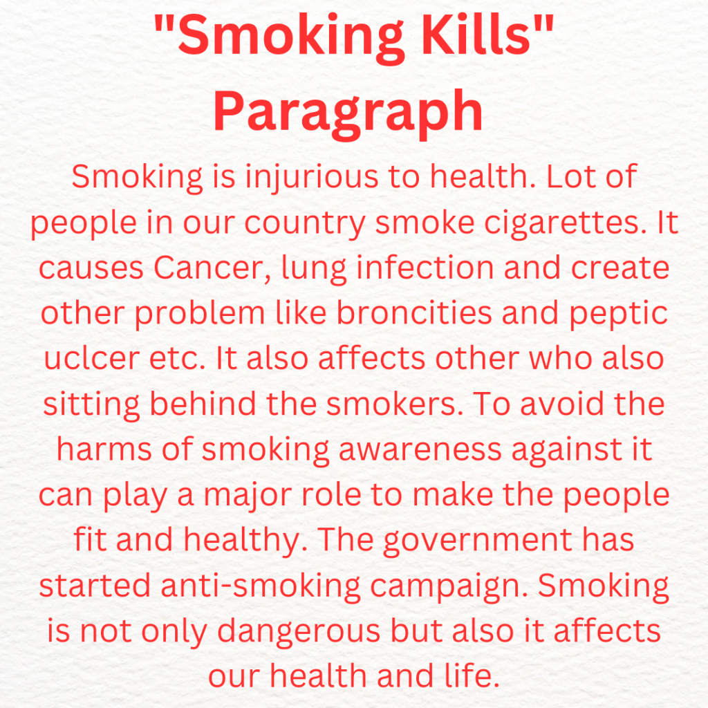 Smoking is Injurious to Health Paragraph 